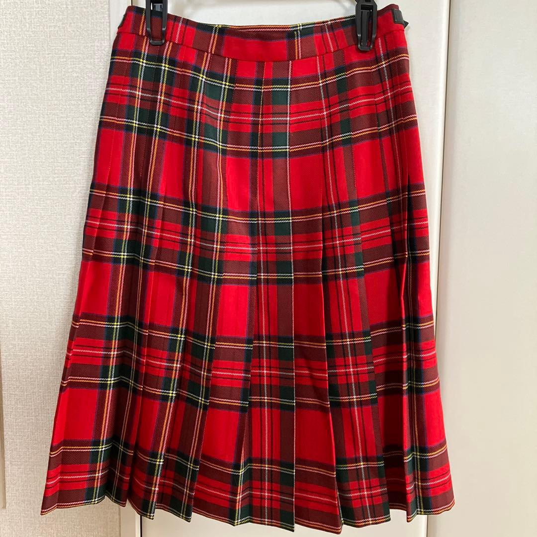 O'NEILL プリーツスカート 赤・黒・緑のチェック柄 US 6