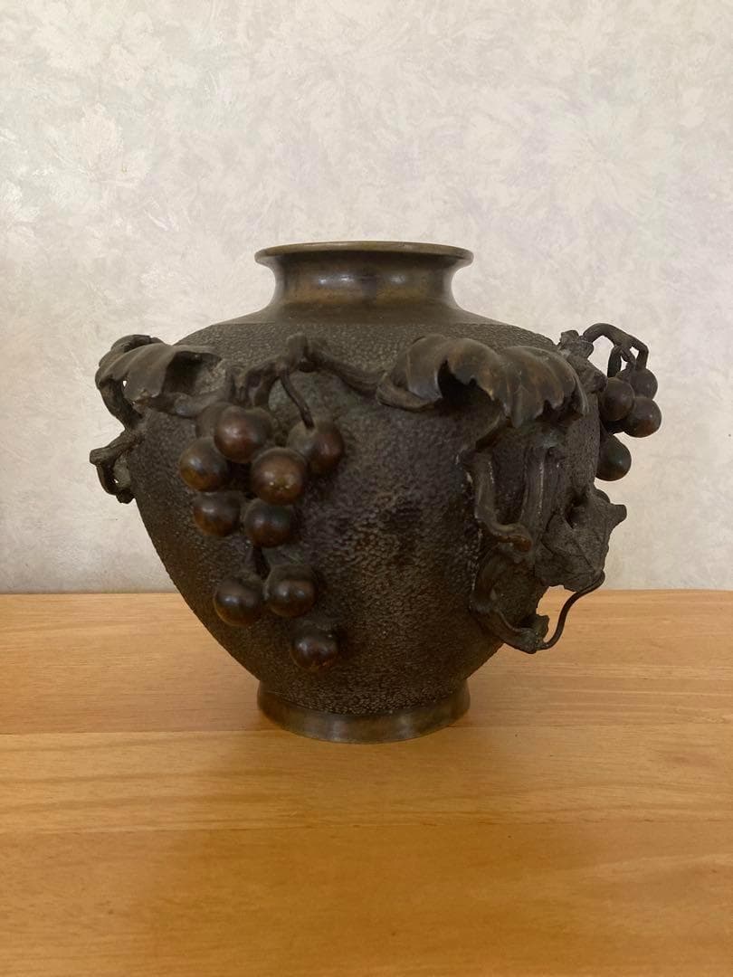 鋳銅葡萄高彫花瓶の通販はau PAY マーケット - 輸入雑貨のネットストア
