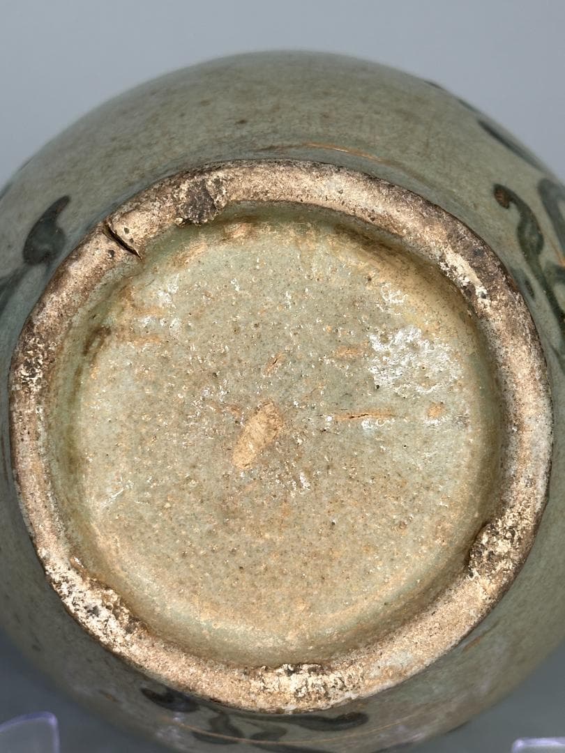 韓国美術 高麗青磁 鉄絵花卉文六孔瓶 花瓶 華道具 古物 骨董