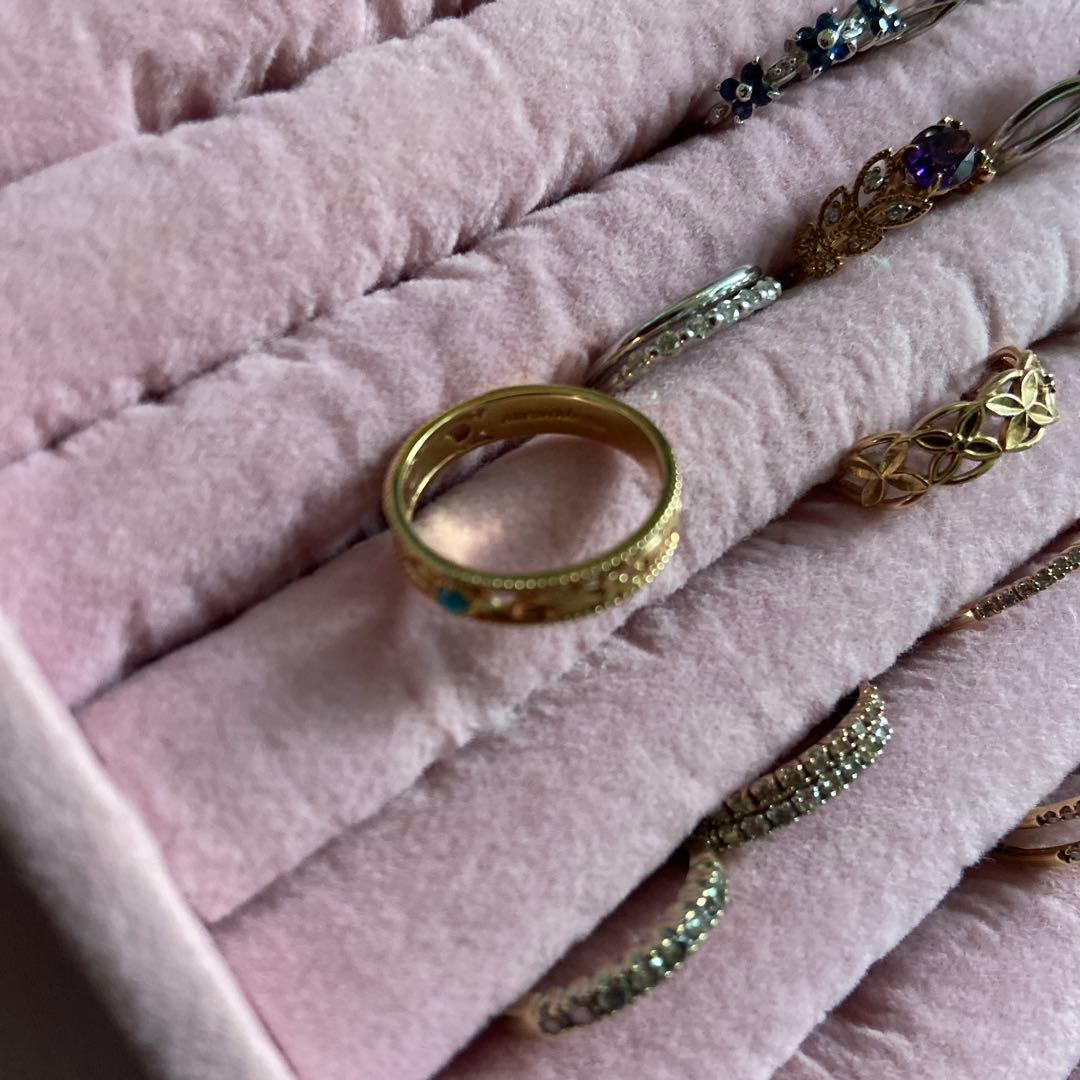 ダウニー、k10 トルコ石透かしリング