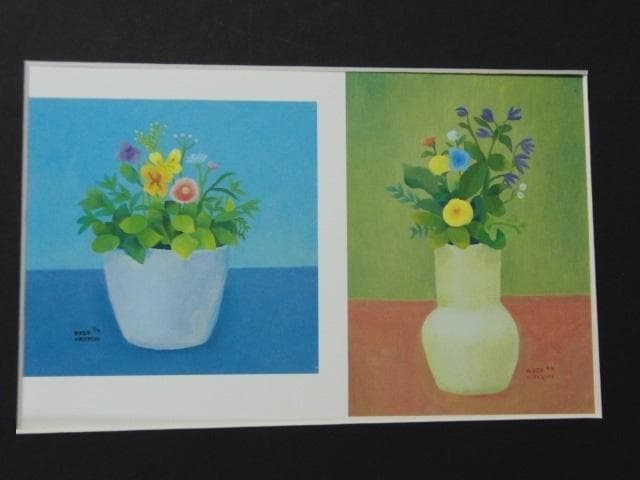 林考三、【野の花】、希少な画集より、状態良好、新品高級額装付