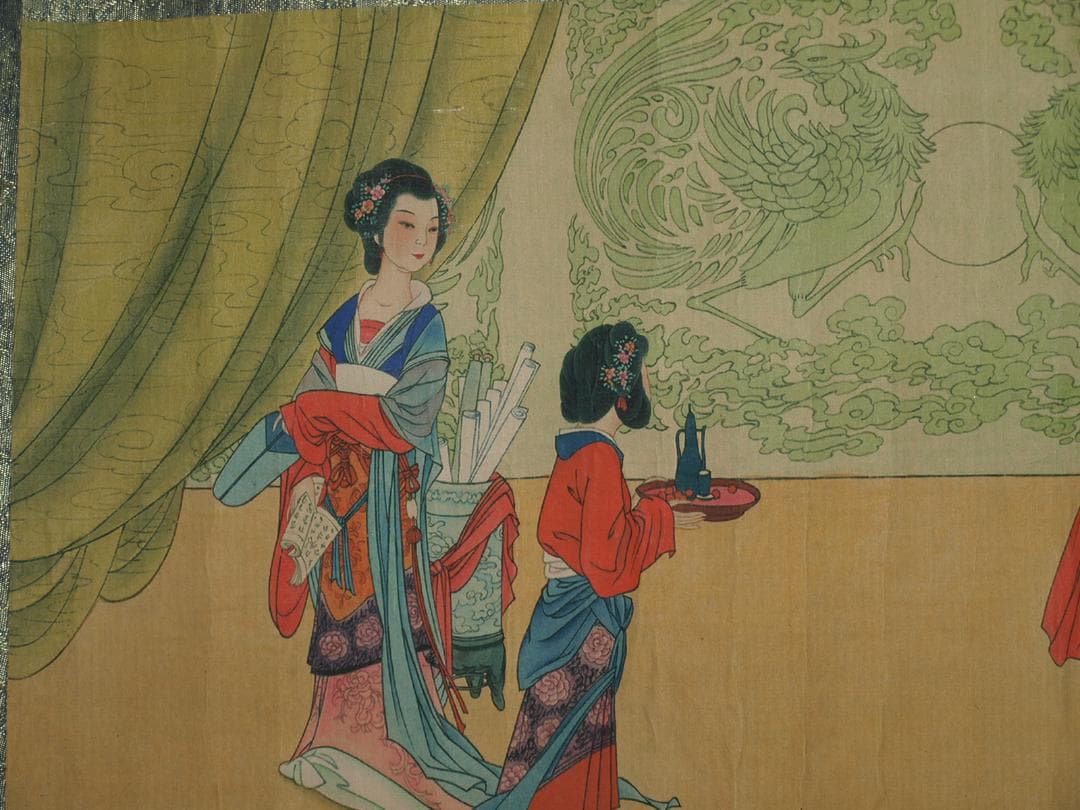 骨董市仕入れ品 日本時代の掛け軸その1 肉筆保証 激安骨董品 X876C16-