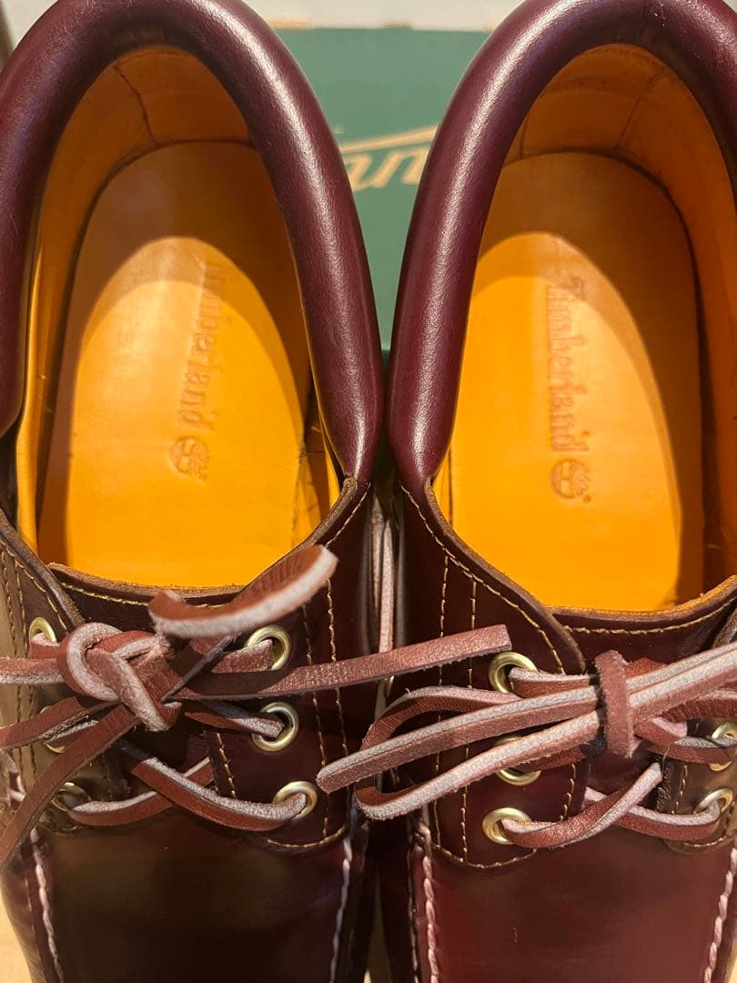 Timberland バーガンディ モカシン・デッキシューズ US7.5