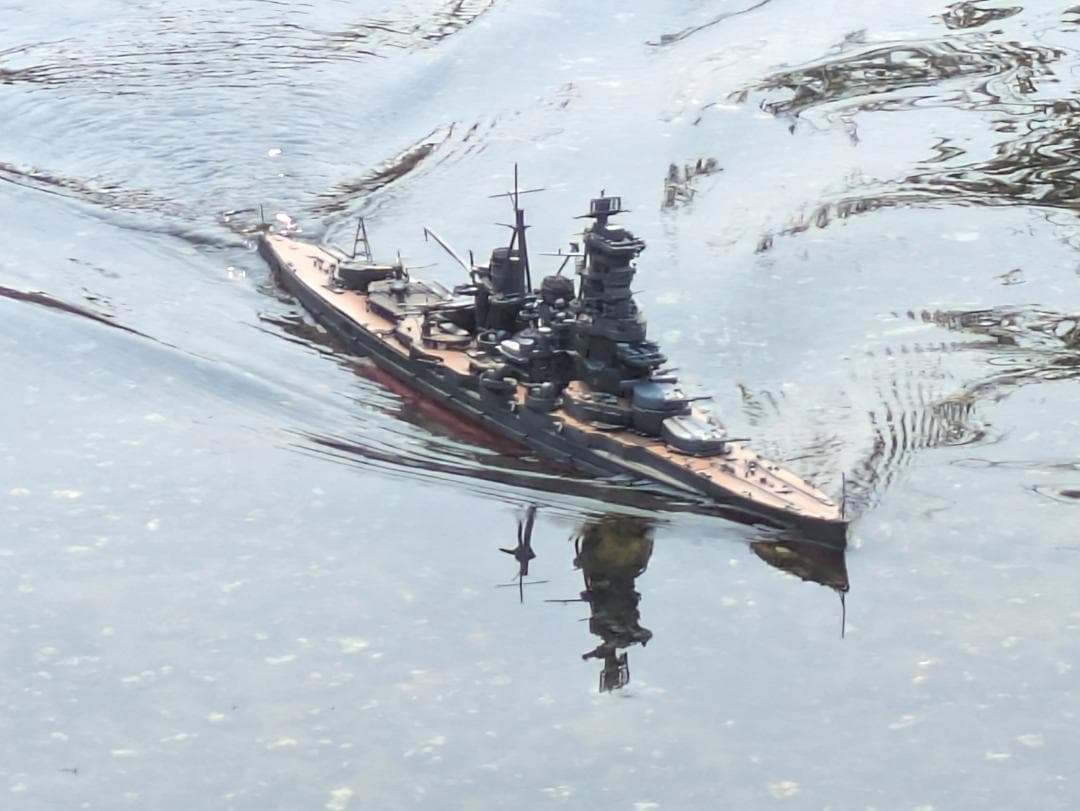 フジミ製・高速戦艦榛名1/350 RC改（防水アンプ、プロポ、受信機付属）