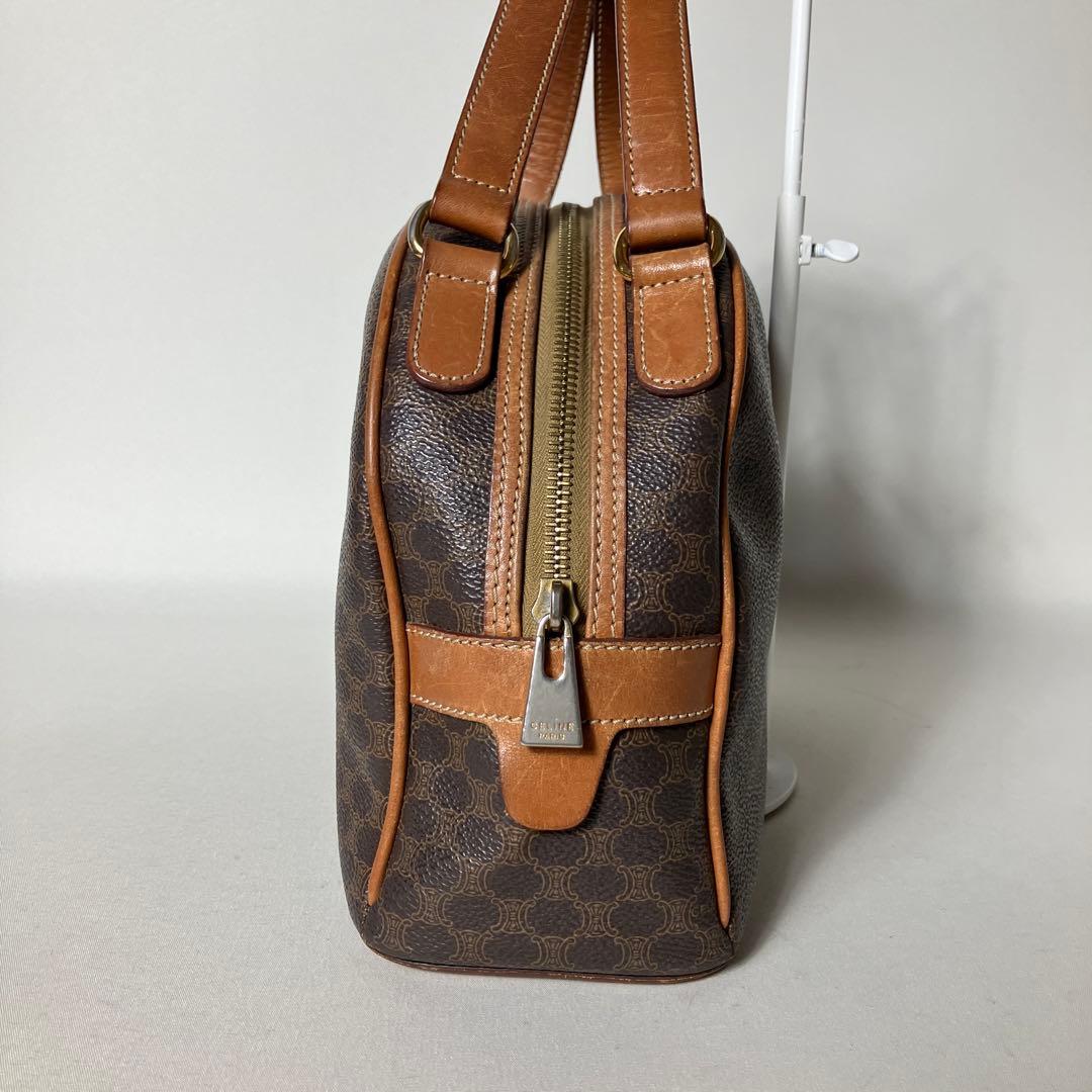 2511-41｜セリーヌ ハンドバッグ ブラウン マカダム柄 トリオンフ