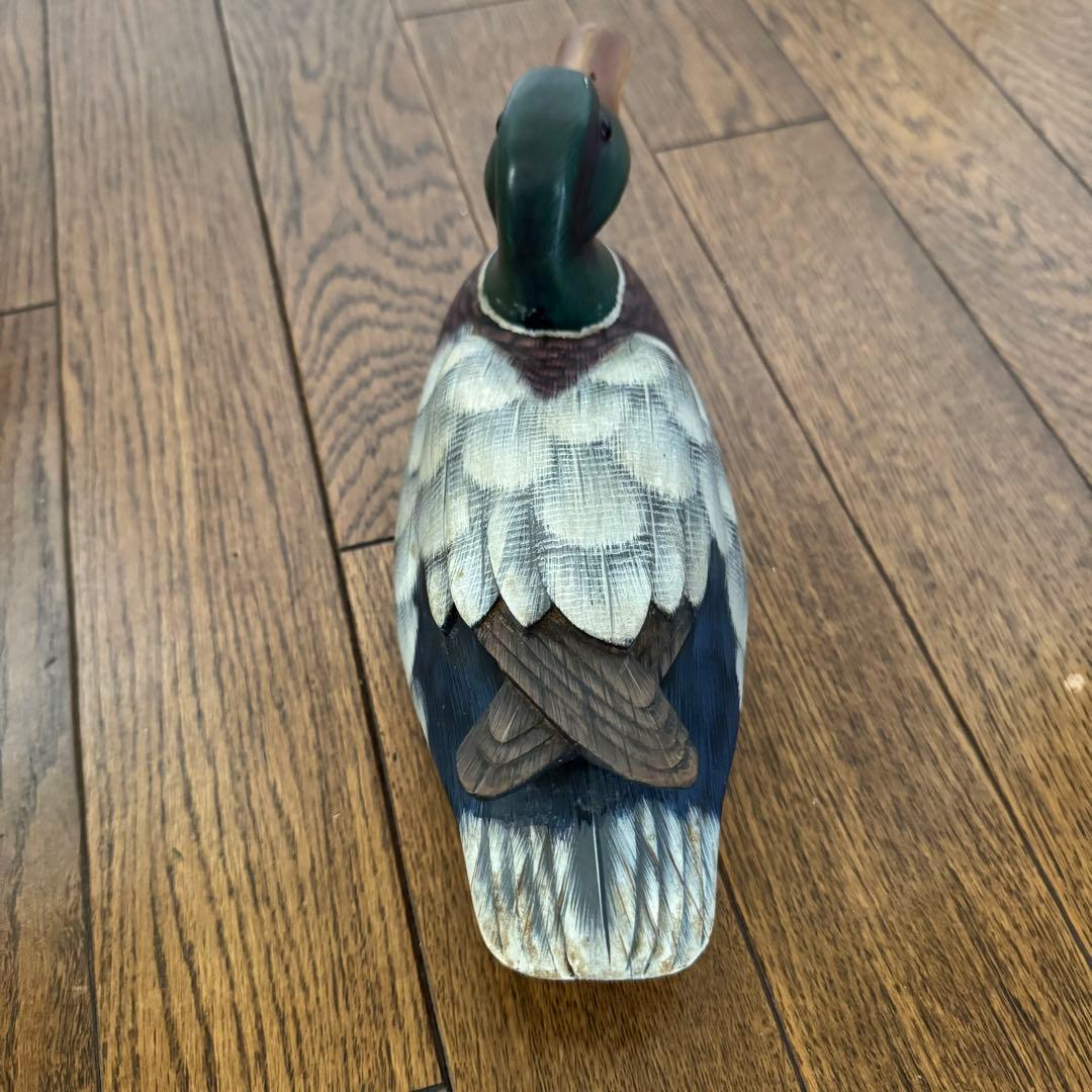 マガモ カモ デコイ 彫刻 オブジェ 飾り物 置物 木彫り - メルカリ