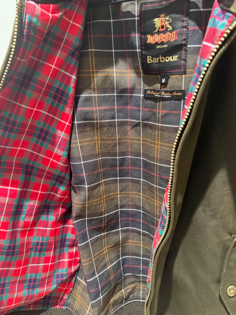【美品】Barbour x BARACUTA コラボ ワックスジャケット　OLV