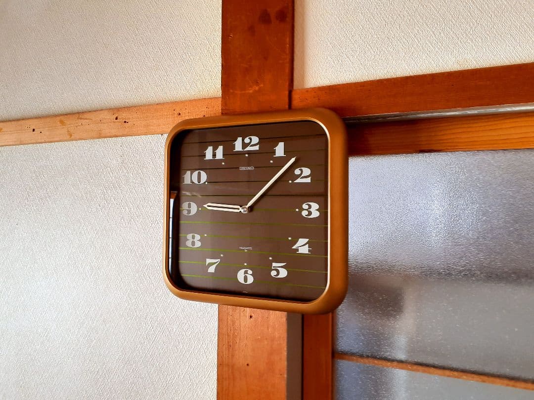 70's　SEIKO　掛け時計　ミッドセンチュリー　ビンテージ　レトロ　ブラウン