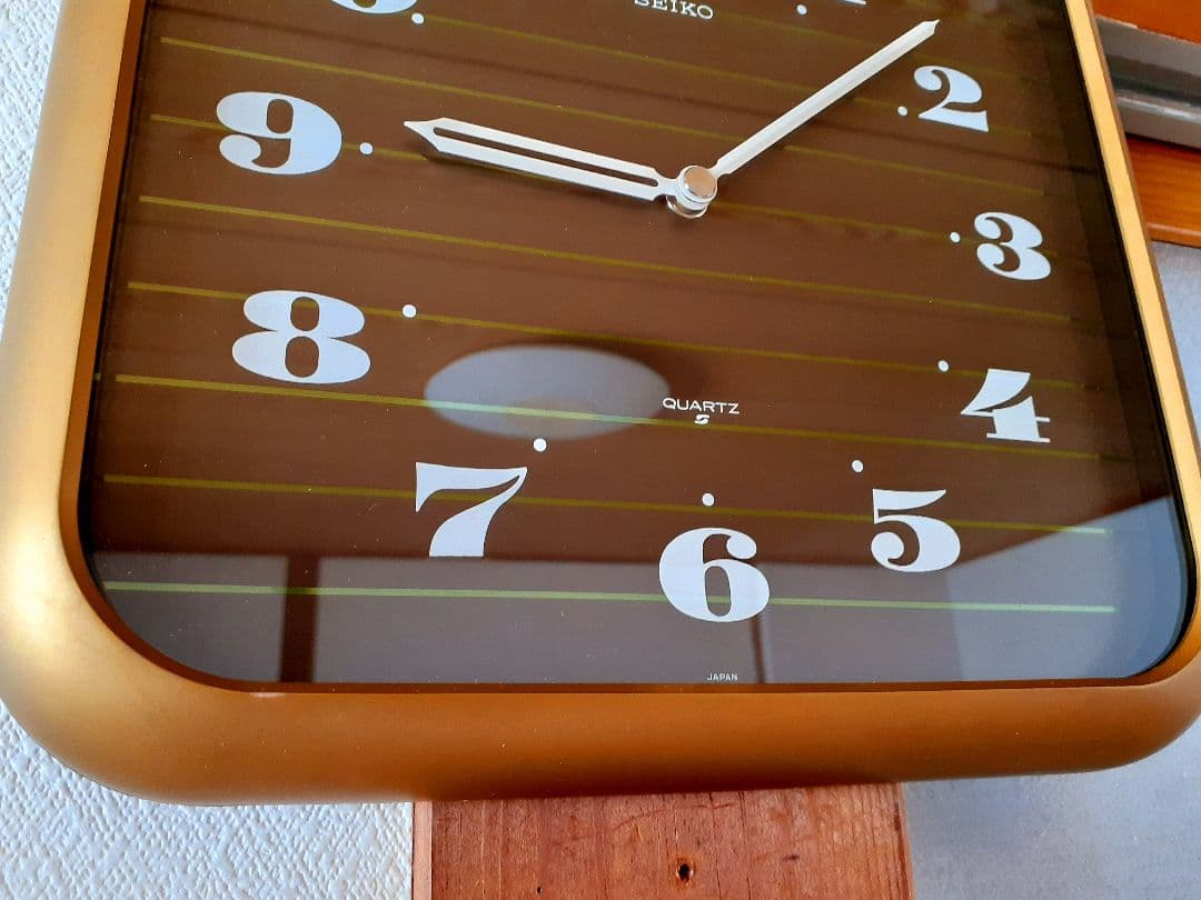 70's　SEIKO　掛け時計　ミッドセンチュリー　ビンテージ　レトロ　ブラウン