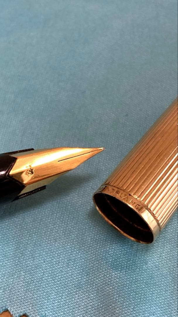 1/27終了 モンブラン124 万年筆 18金ペン先EF(海外極細)相当 吸入式