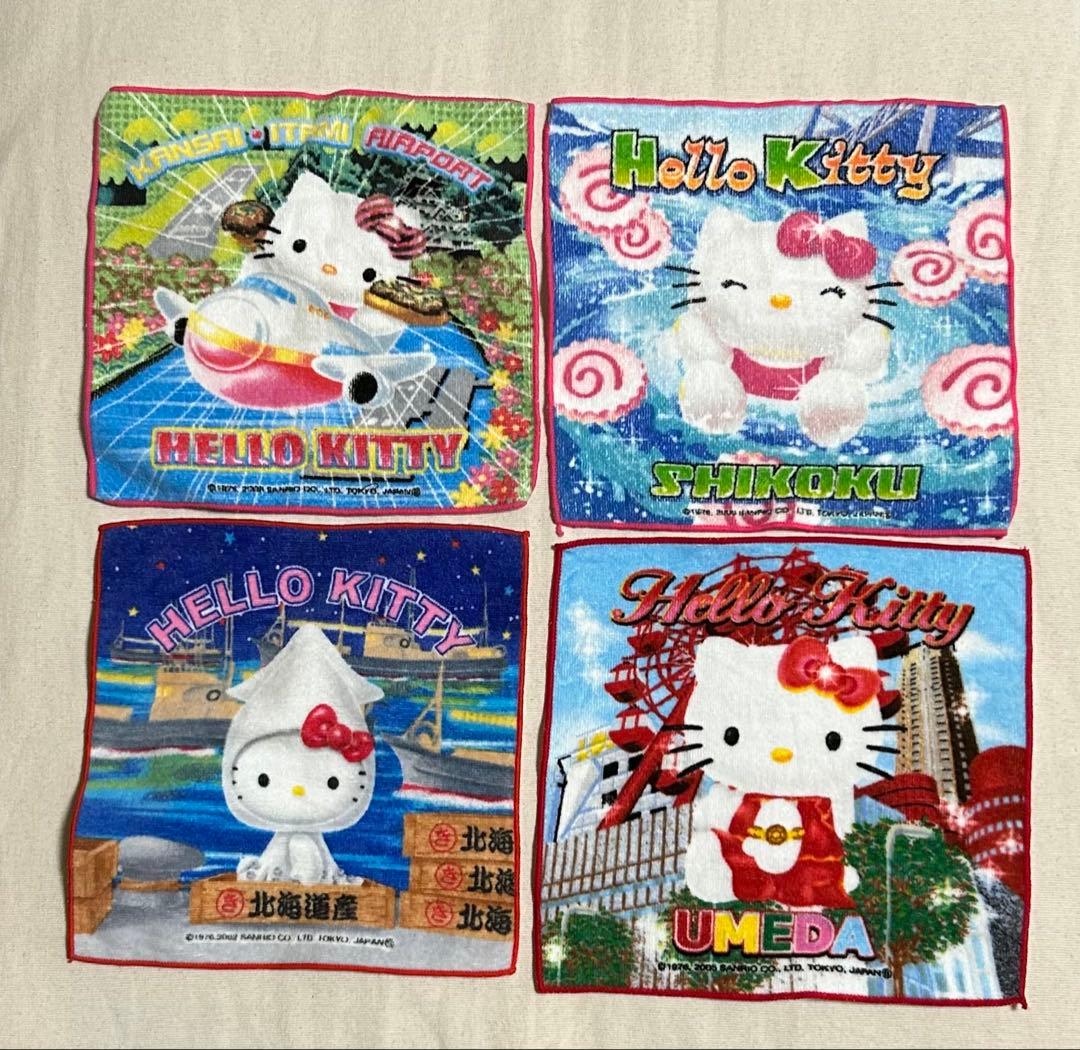 ご当地限定 ハローキティ プチタオル 大阪 関西空港 四国 北海道