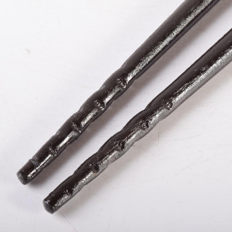 茶道具　金工師　木村清斎作　桑柄火箸　炉用火箸　共箱　C　7149