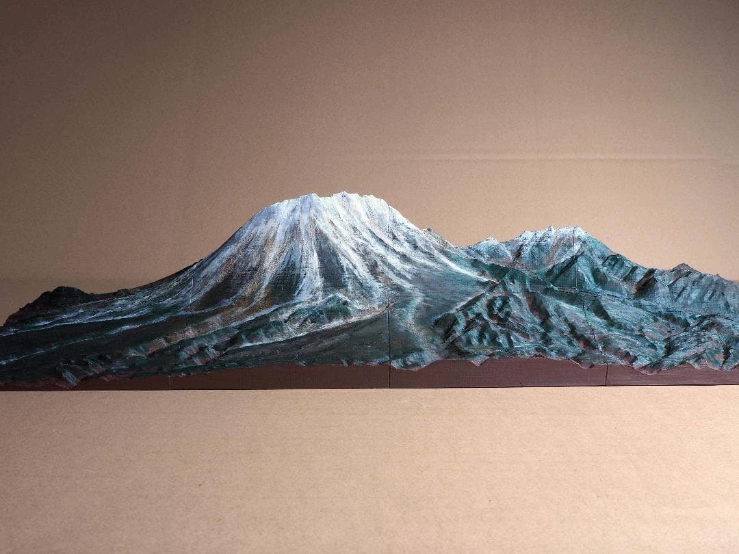 鉄道ジオラマ背景用山岳模型　　伯備線　伯耆大山　鉄道レイアウトの背景に最適