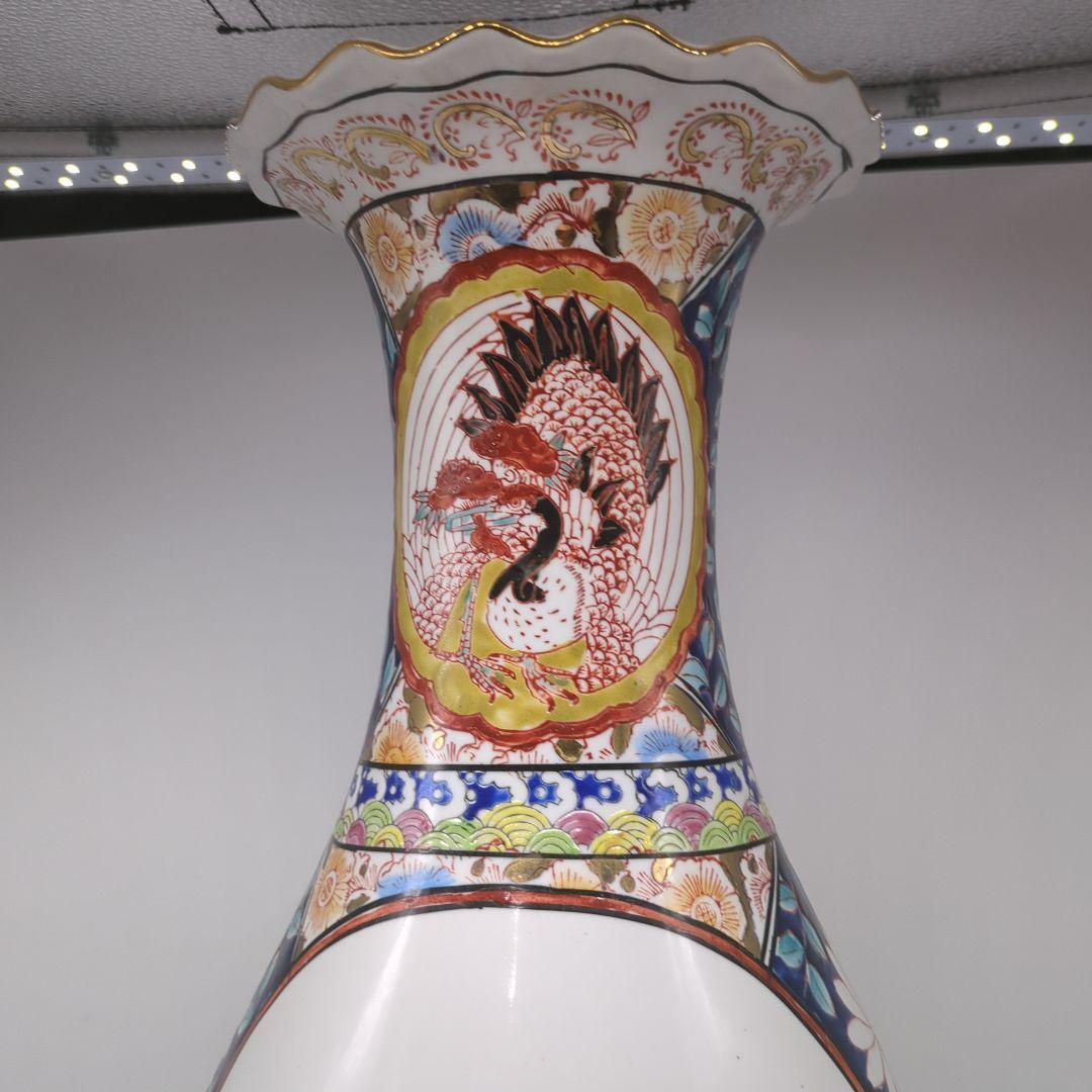 飾り壺 大壺 有田焼き 美人 武士 松 七福神花瓶 金彩 色絵 古美術 骨董