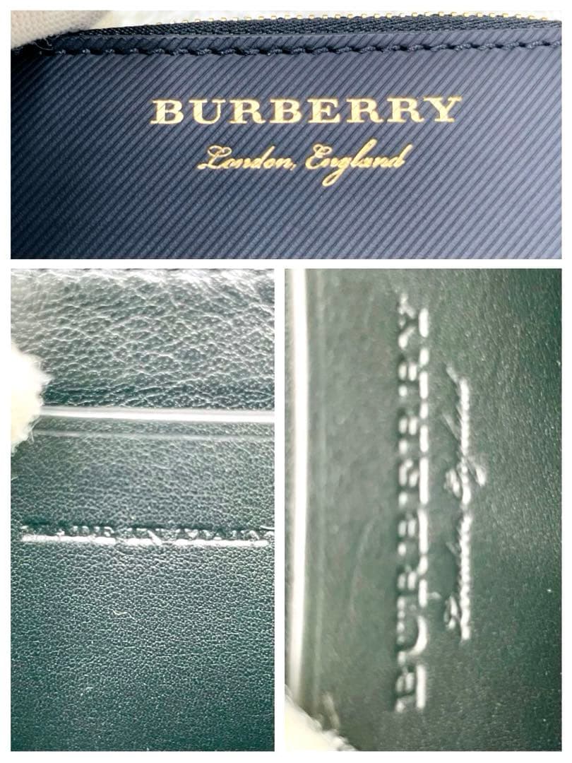 未使用級 バーバリー 財布 ケース ラウンドファスナー ブラック 付属品有