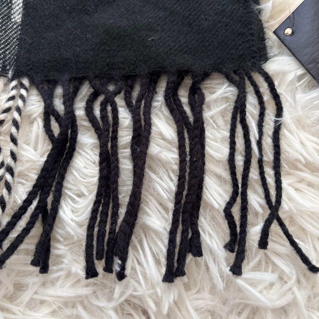 未使用品】ディオール ロゴ ウール マフラー ブラック イタリア製 タグ