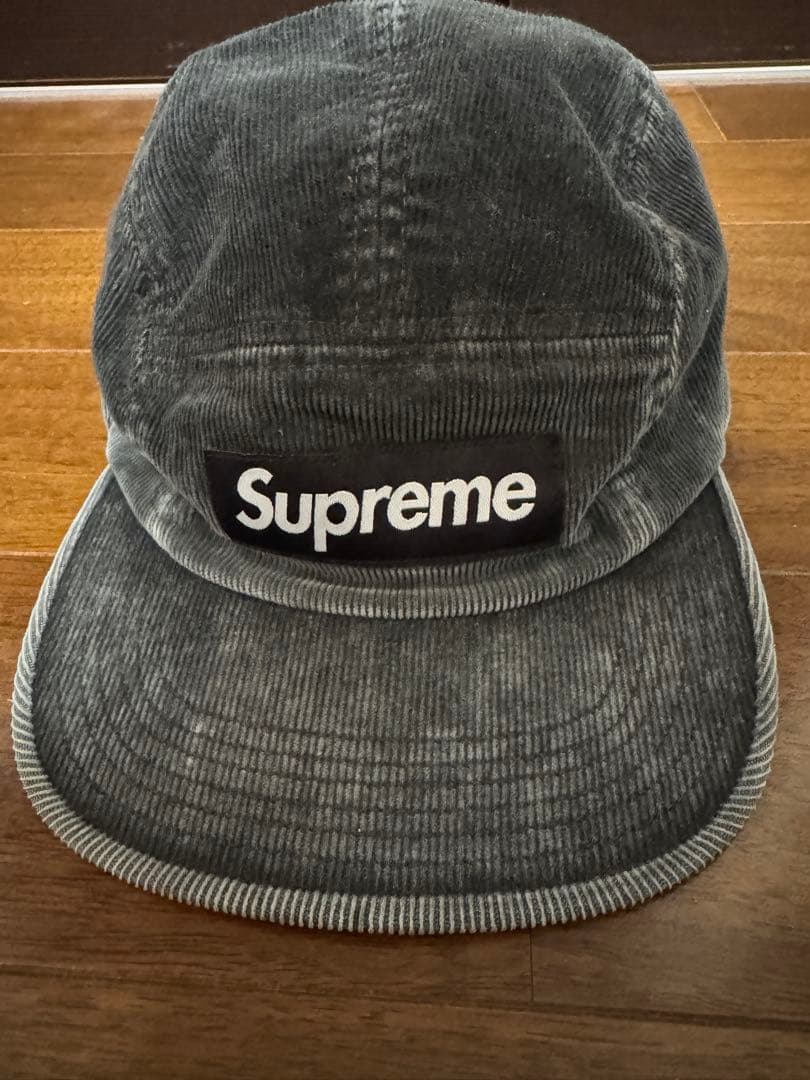 Supreme グレー コーデュロイキャップ