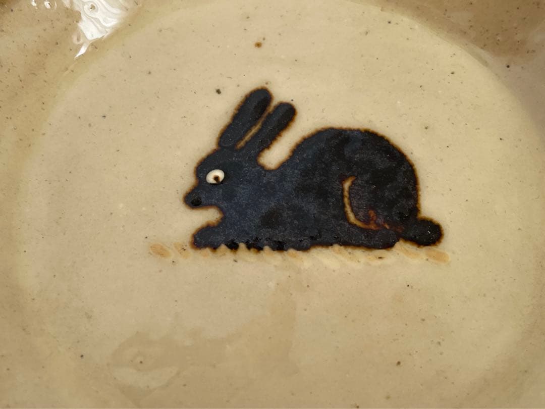 陶芸家 作家物 船木研児 舩木 研兒 うさぎ 丸皿 布志名焼 出雲 民芸 民