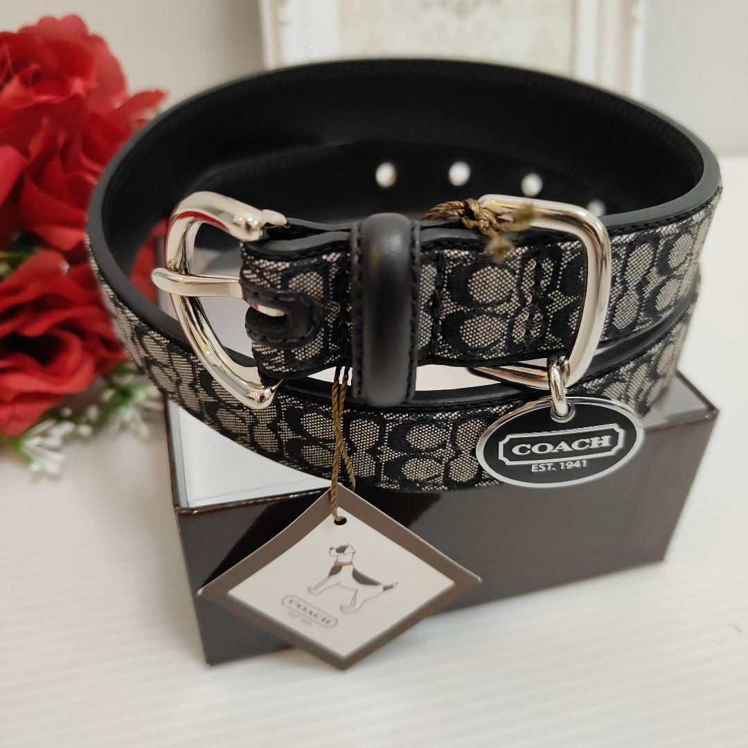 新品未使用 コーチ COACH 犬 首輪 大型犬 XL レア シグネチャー