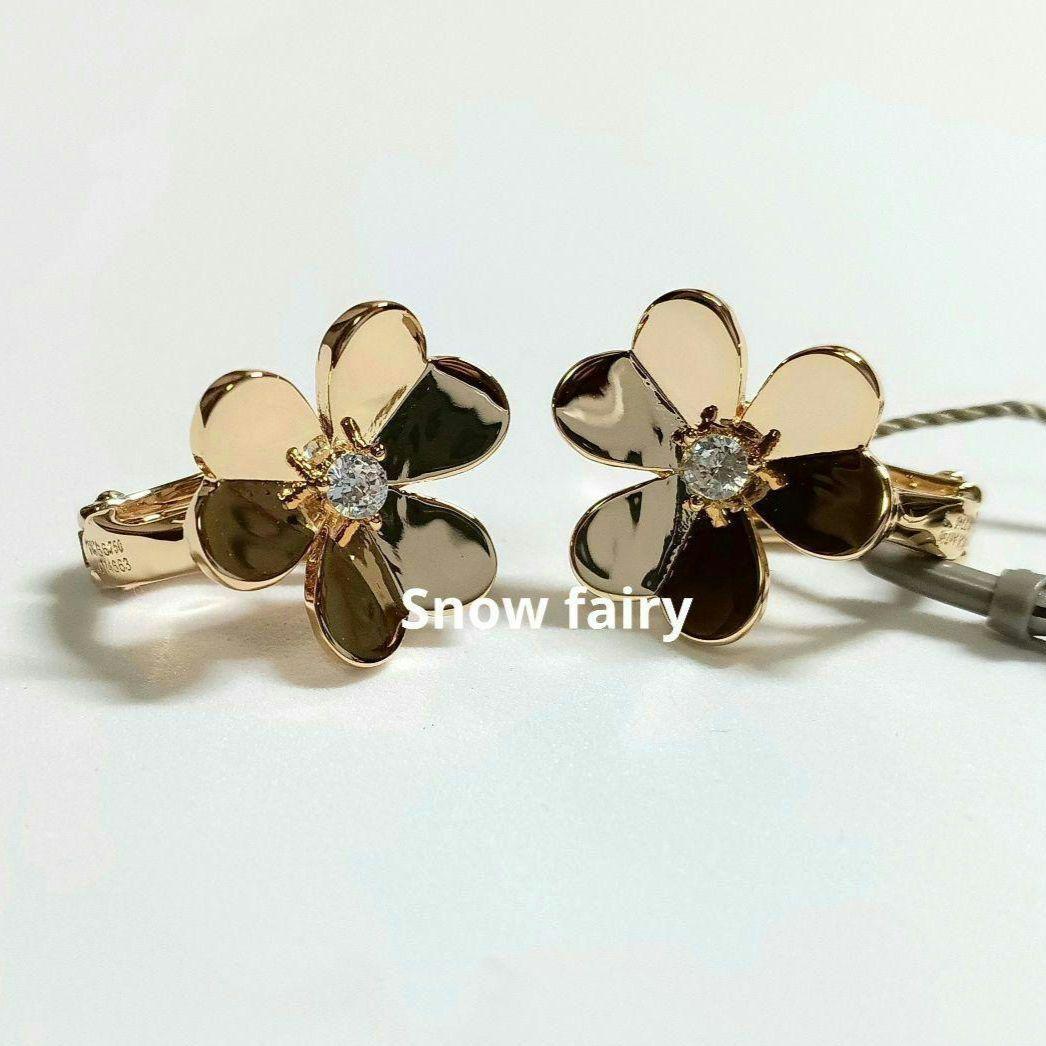 ハイクオリティ 三つ葉ピアス フラワーピアス YG - メルカリ