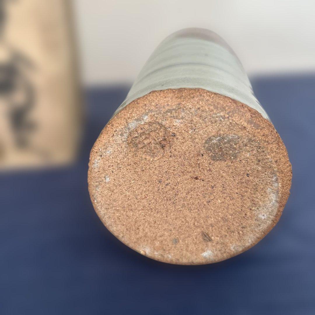 人間国宝 田村耕一 青磁 花入 花瓶