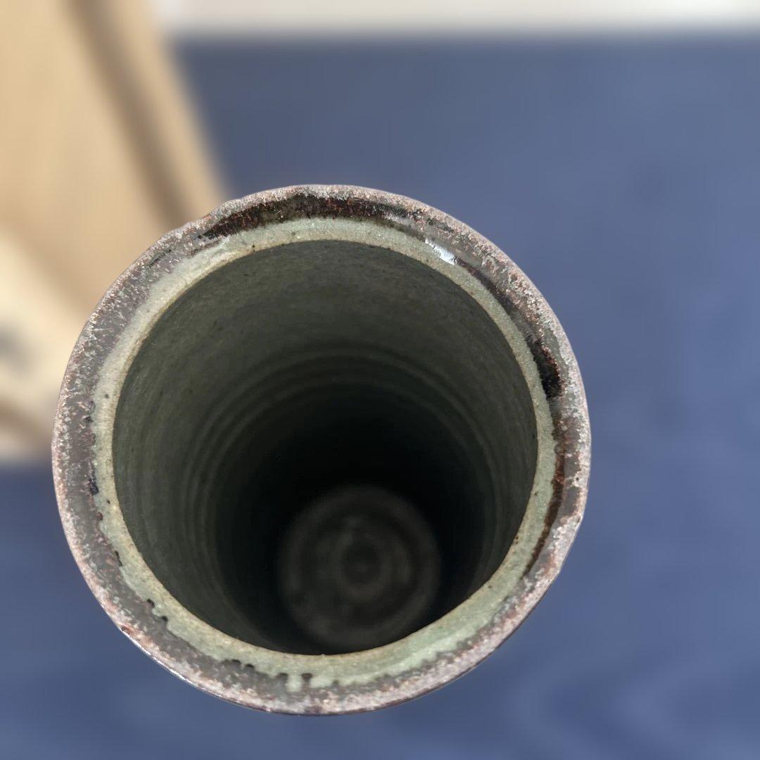 人間国宝 田村耕一 青磁 花入 花瓶