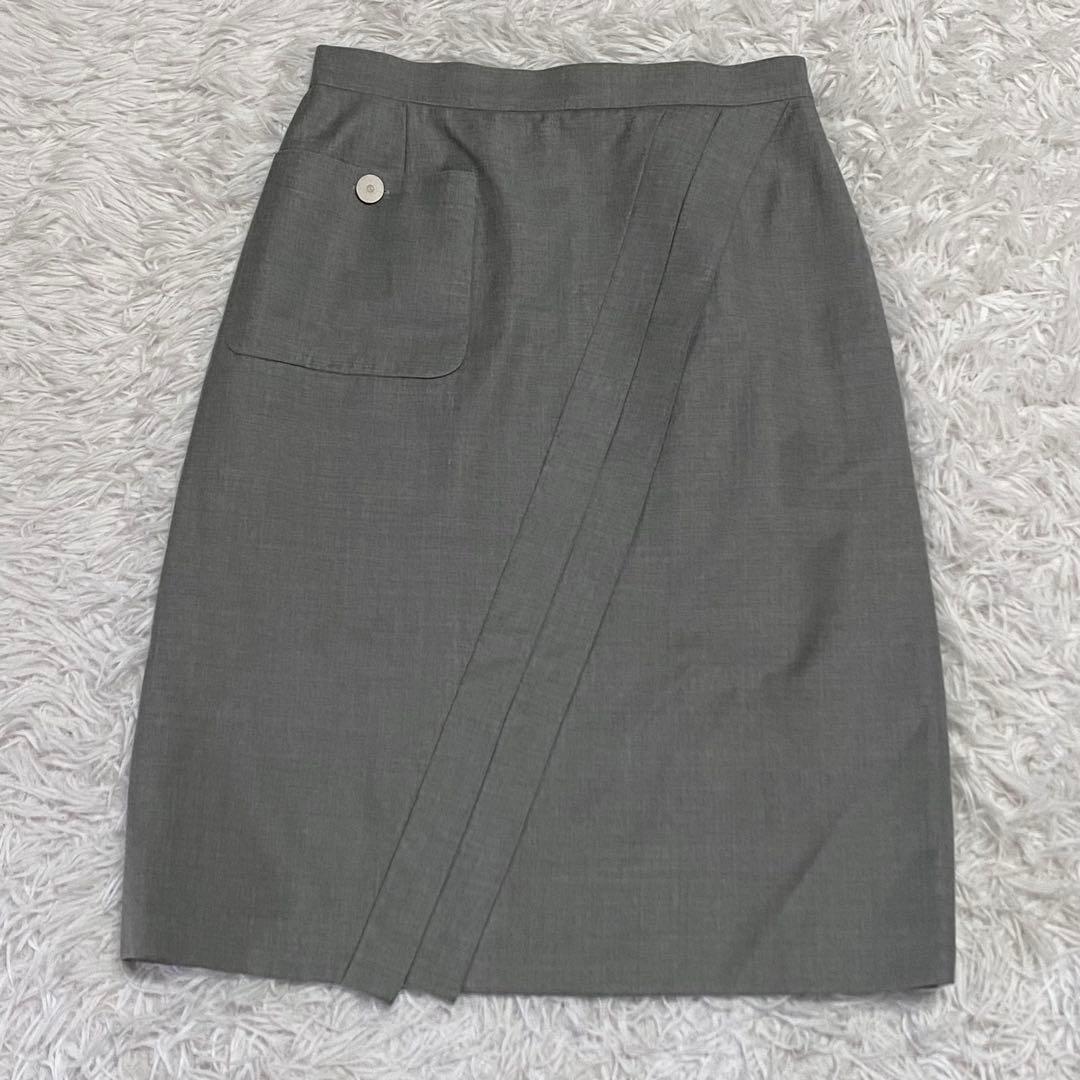 【希少】CHANEL・シャネル・スカート・グレー・銀ボタン・99C・M相当