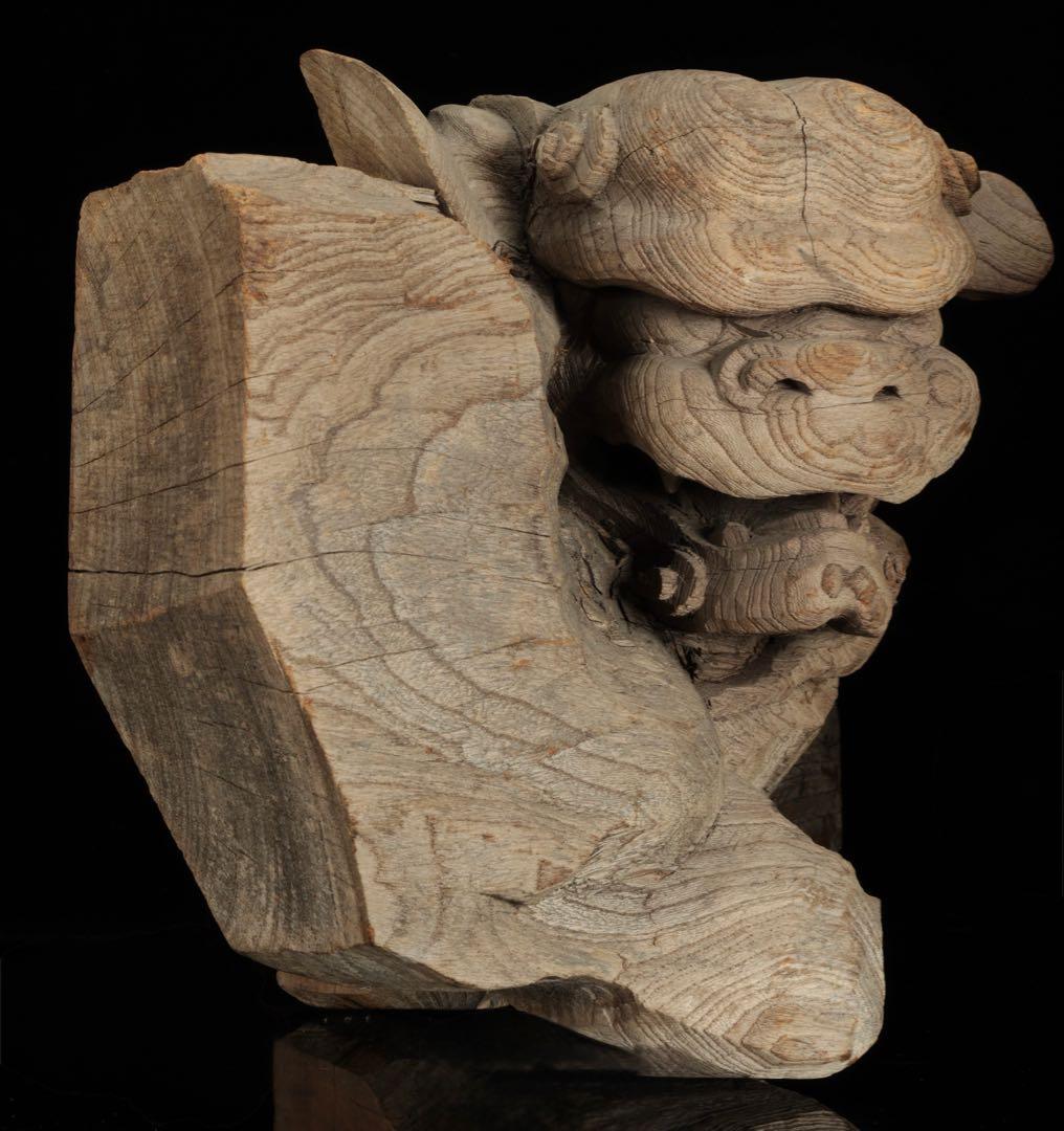 石川雲蝶 木彫 獅子木鼻 阿吽 一対 仏教美術 彫刻 神社仏閣 古美術