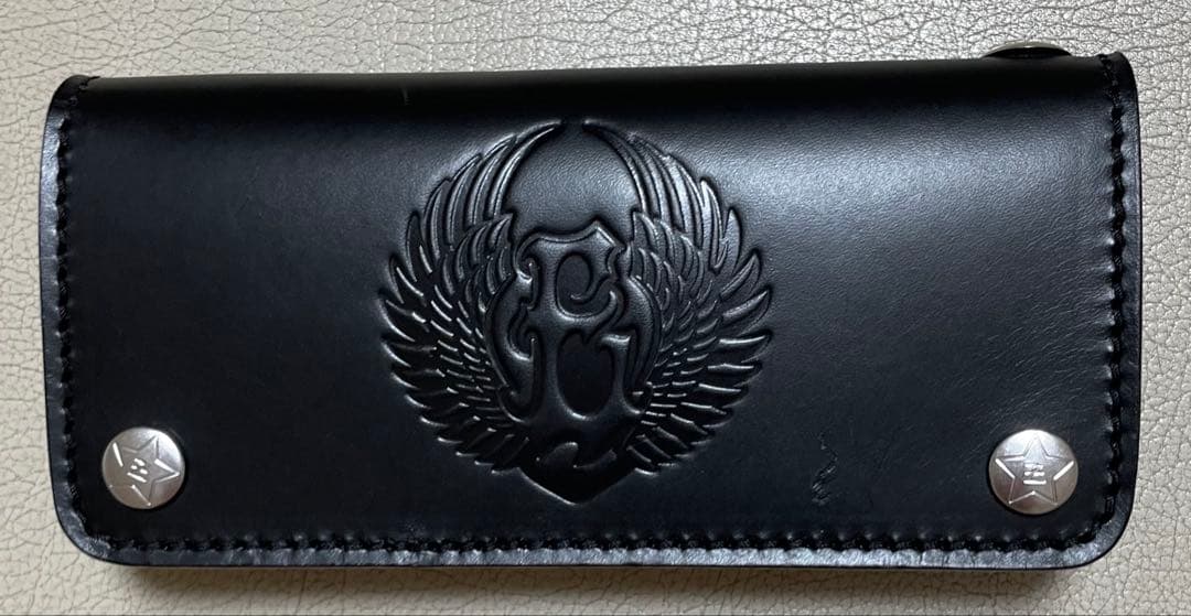 矢沢永吉さん ブラックレザー 長財布