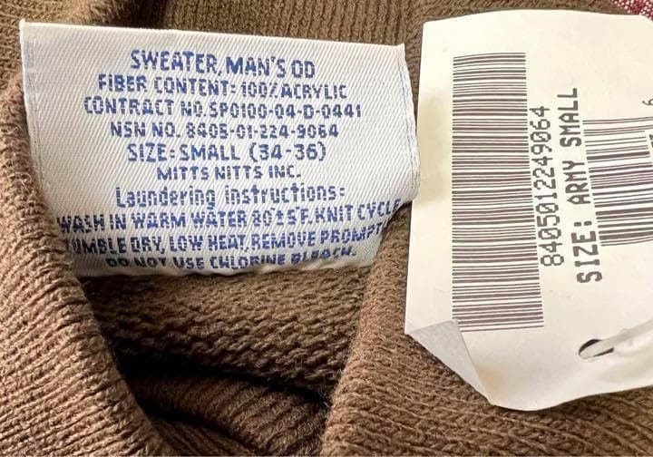 米軍 実物 5ボタンセーター アクリル