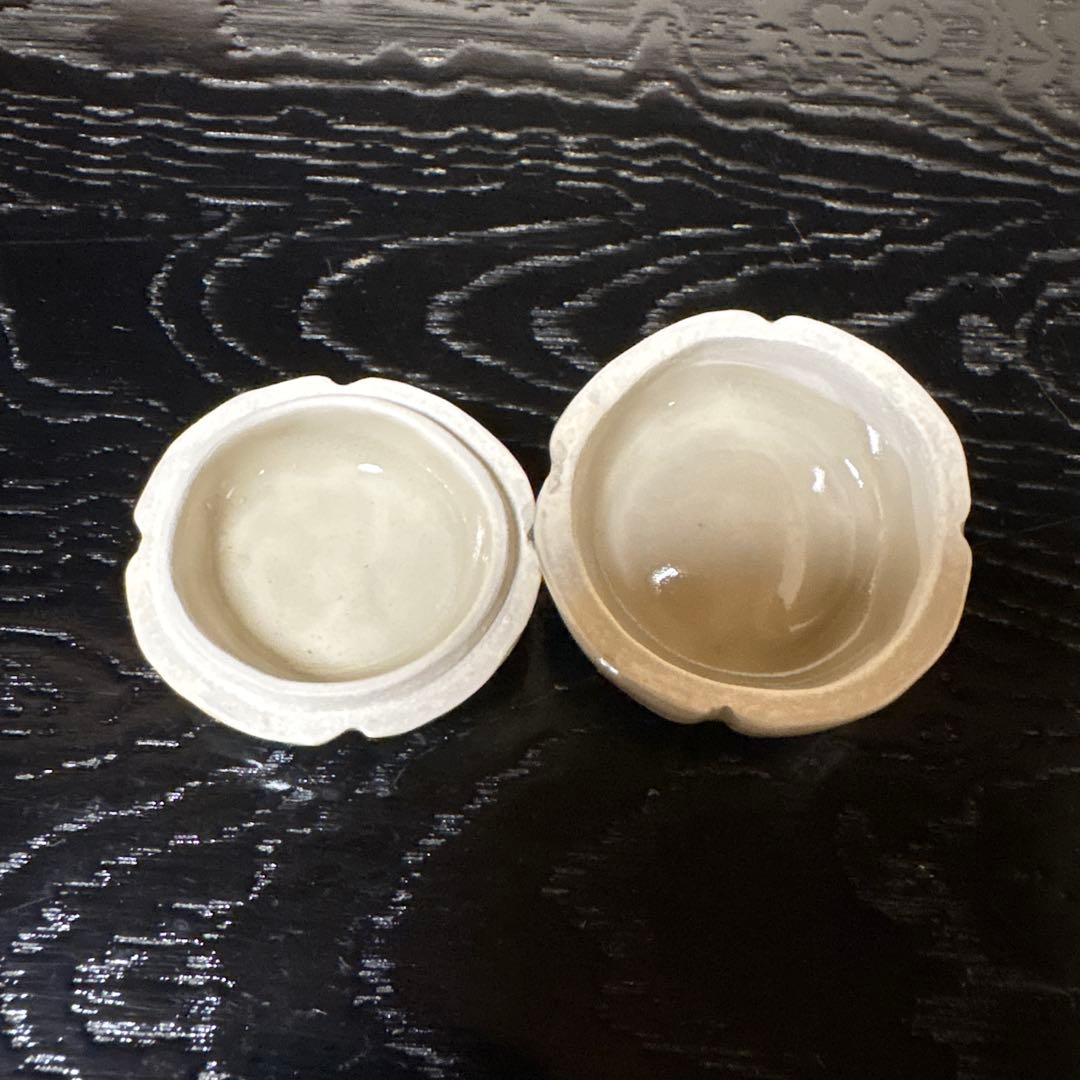 【茶道具】土居庄次造　尾戸焼　柿香合（共箱）