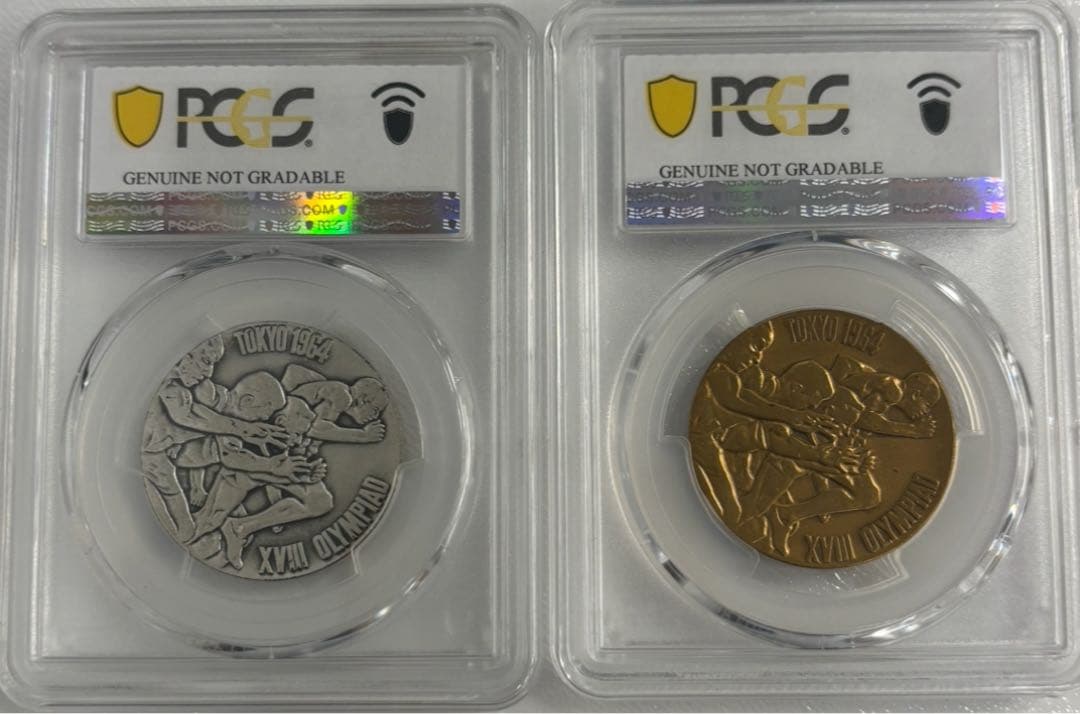 1964 東京オリンピック記念メダル 2点セット PCGS認証（未使用）