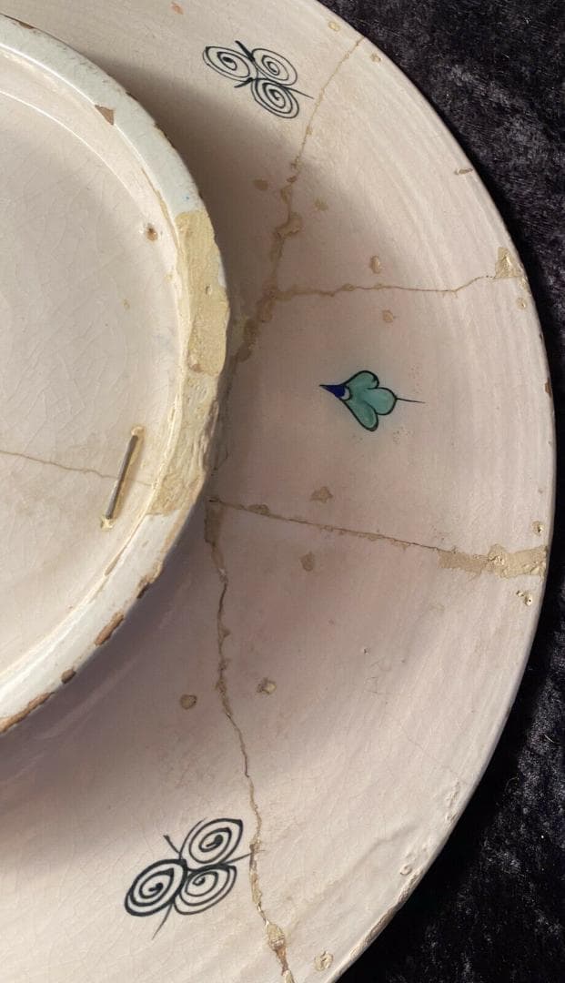 IZNIK陶器 大皿 18世紀 イズニック イズニク オスマントルコ 修復接合品