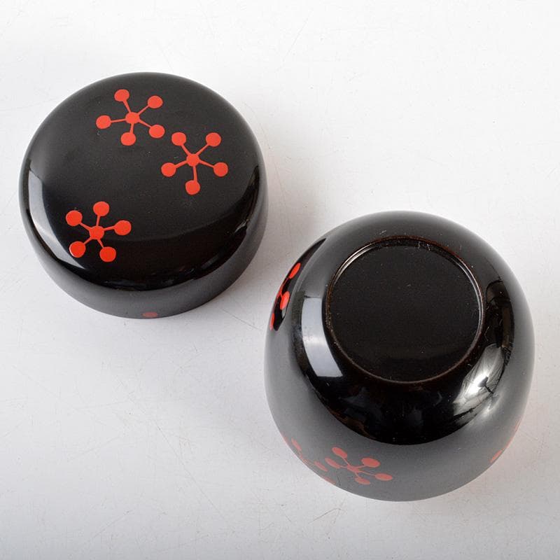 茶道具　山中塗　中村湖彩作　三千家好写　利休梅　大棗　共布共箱　V　6428