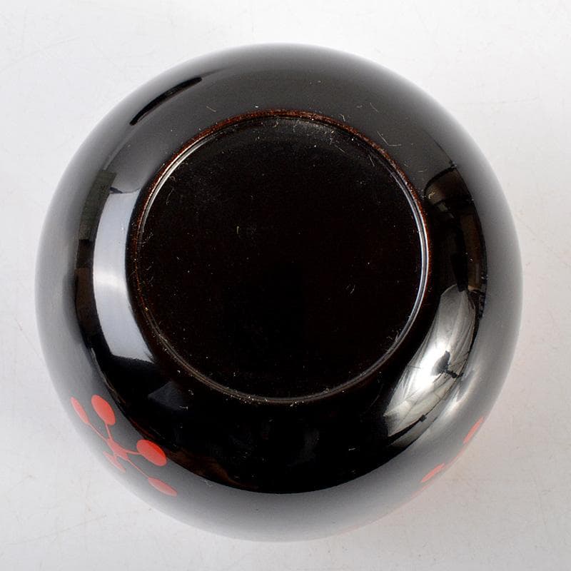 茶道具　山中塗　中村湖彩作　三千家好写　利休梅　大棗　共布共箱　V　6428