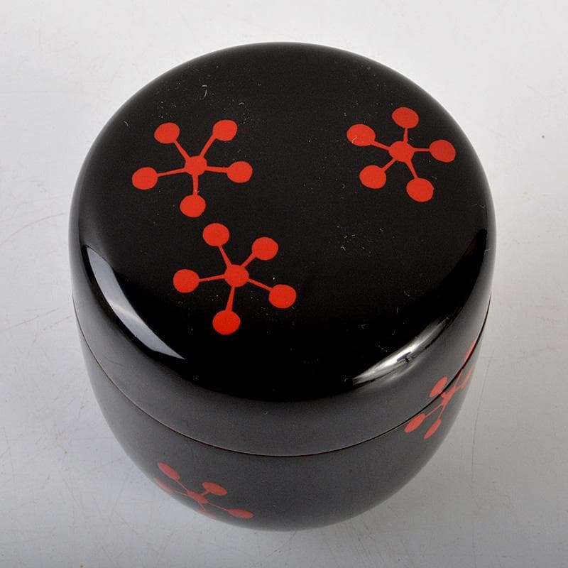 茶道具　山中塗　中村湖彩作　三千家好写　利休梅　大棗　共布共箱　V　6428