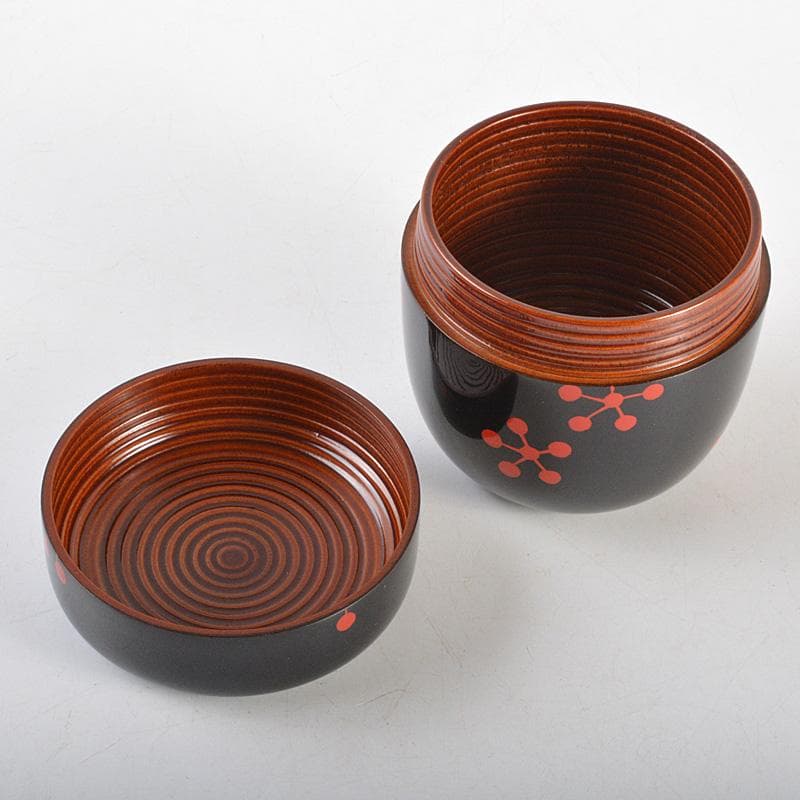 茶道具　山中塗　中村湖彩作　三千家好写　利休梅　大棗　共布共箱　V　6428