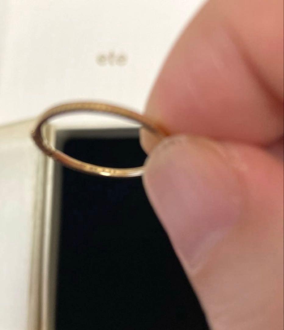 ete K10 レイヤードダイヤモンドリング 0.03 イエローゴールド 11号