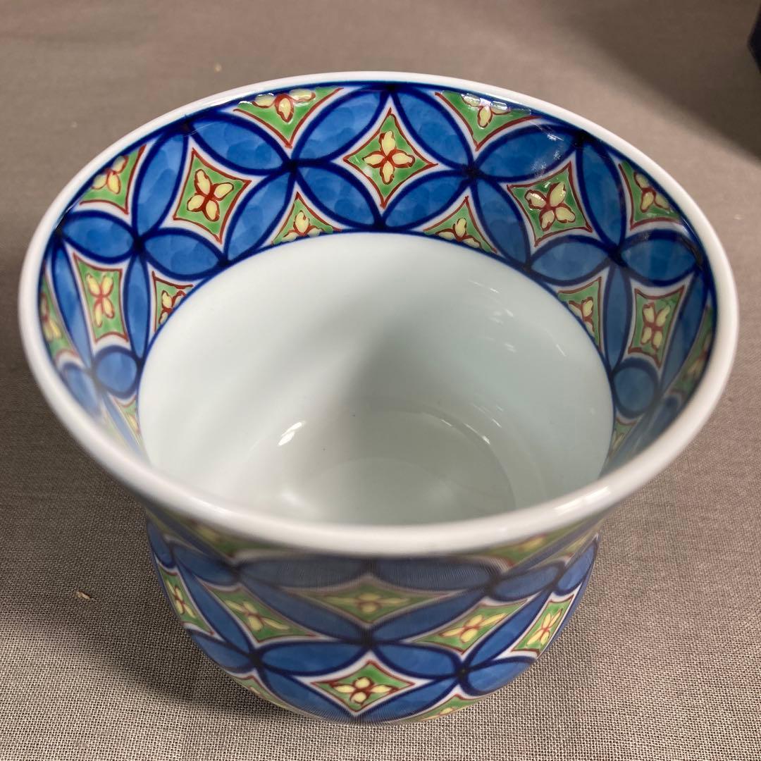 源右衛門】古伊万里の伝統 日本の名窯 舘林源右衛門作 染錦緑彩七宝文