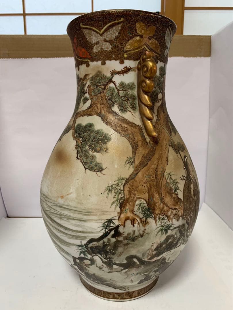 明治九谷　大花瓶36cm 送料込み