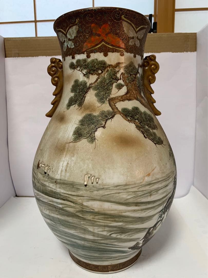 明治九谷　大花瓶36cm 送料込み