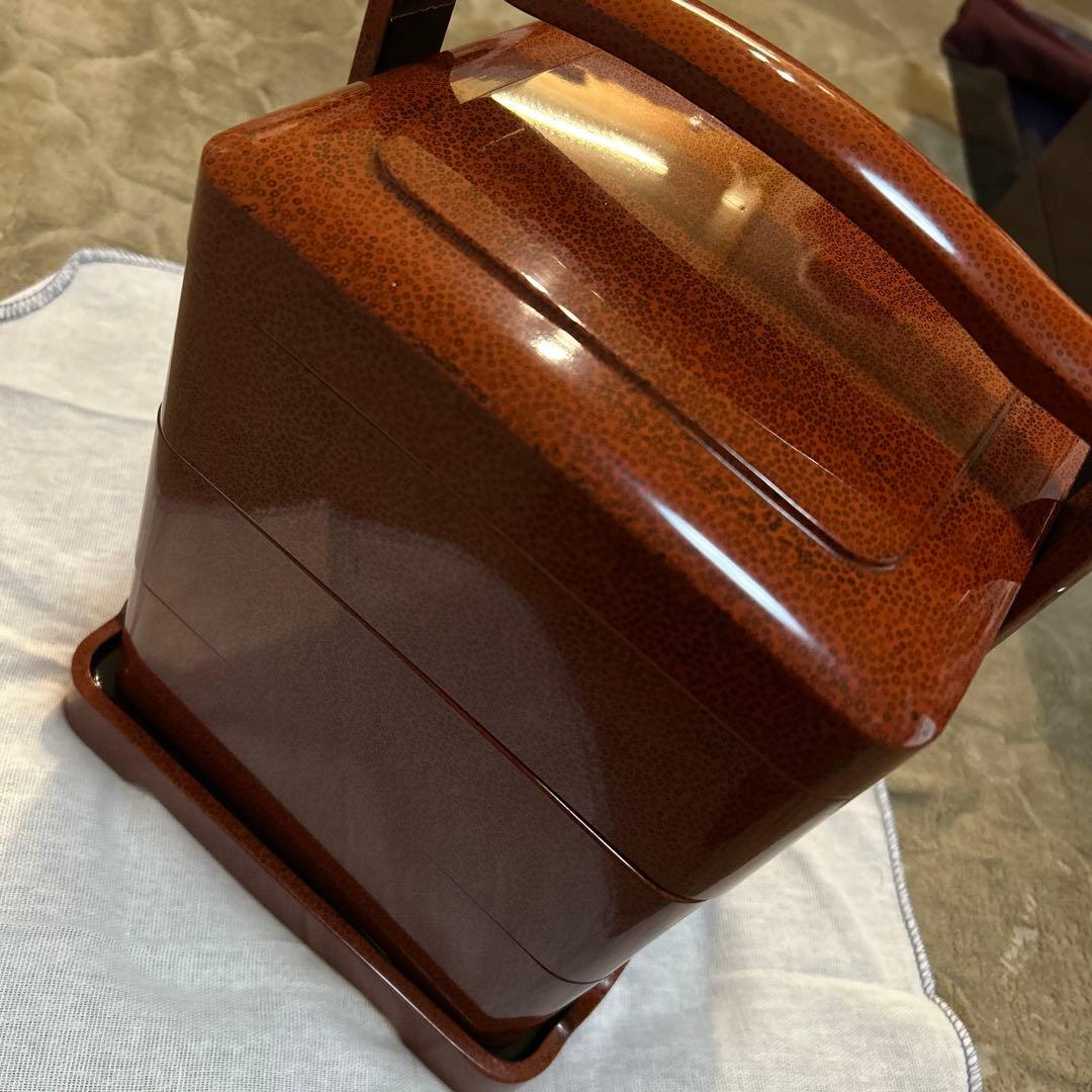 津軽塗 七々子塗 三段重 重箱 未使用