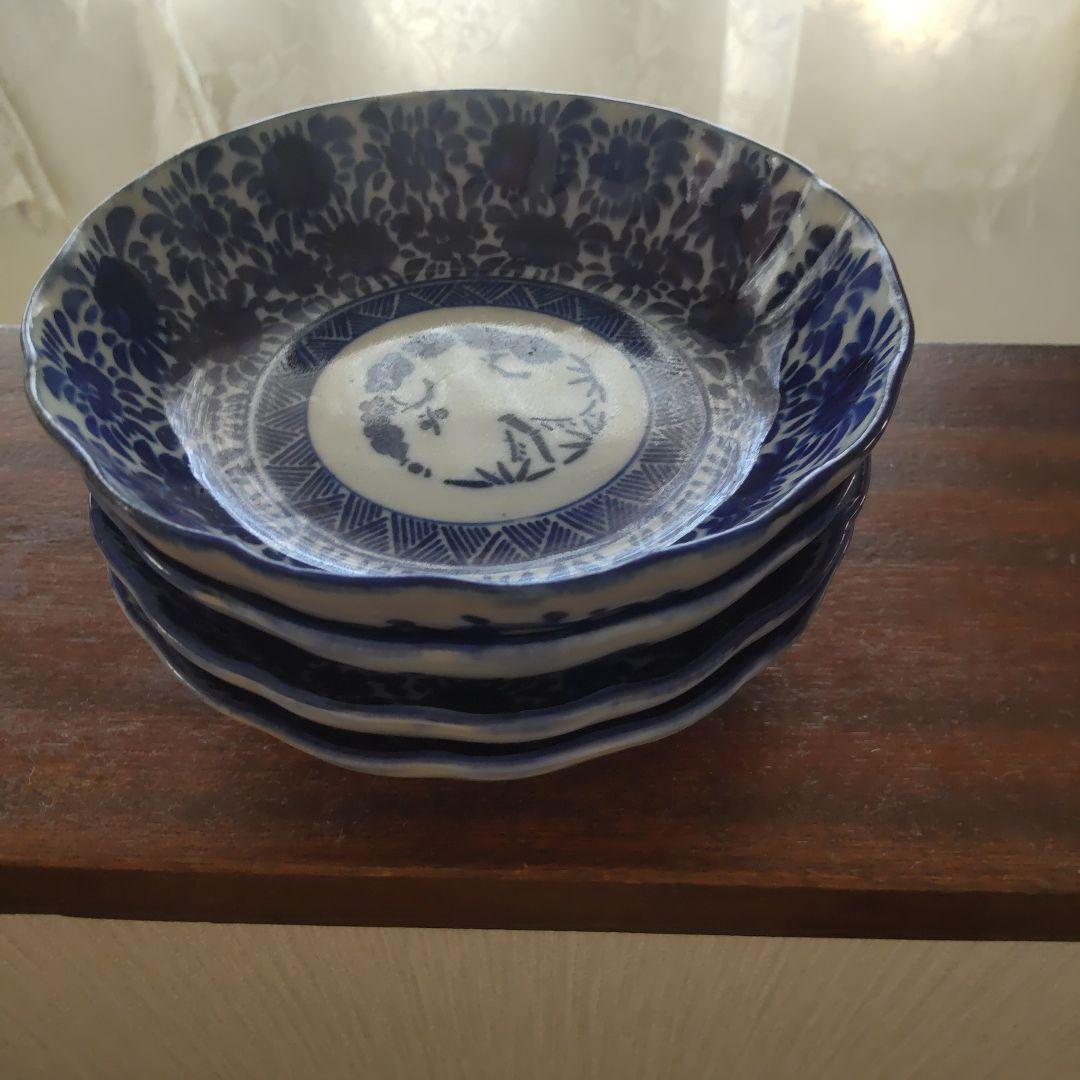 印判　皿　8枚　サイズ　直径１５センチ深さ５センチ　アンティーク物　明治時代以降