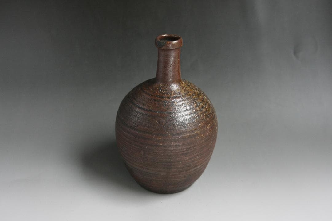 素朴な輪紋酒徳利 花入れ 江戸時代 古常滑焼