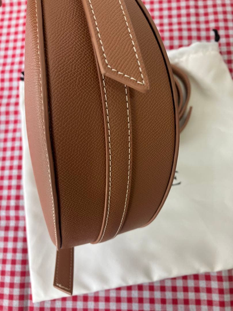 POLÈNE ブラウン レザー ショルダーバッグ