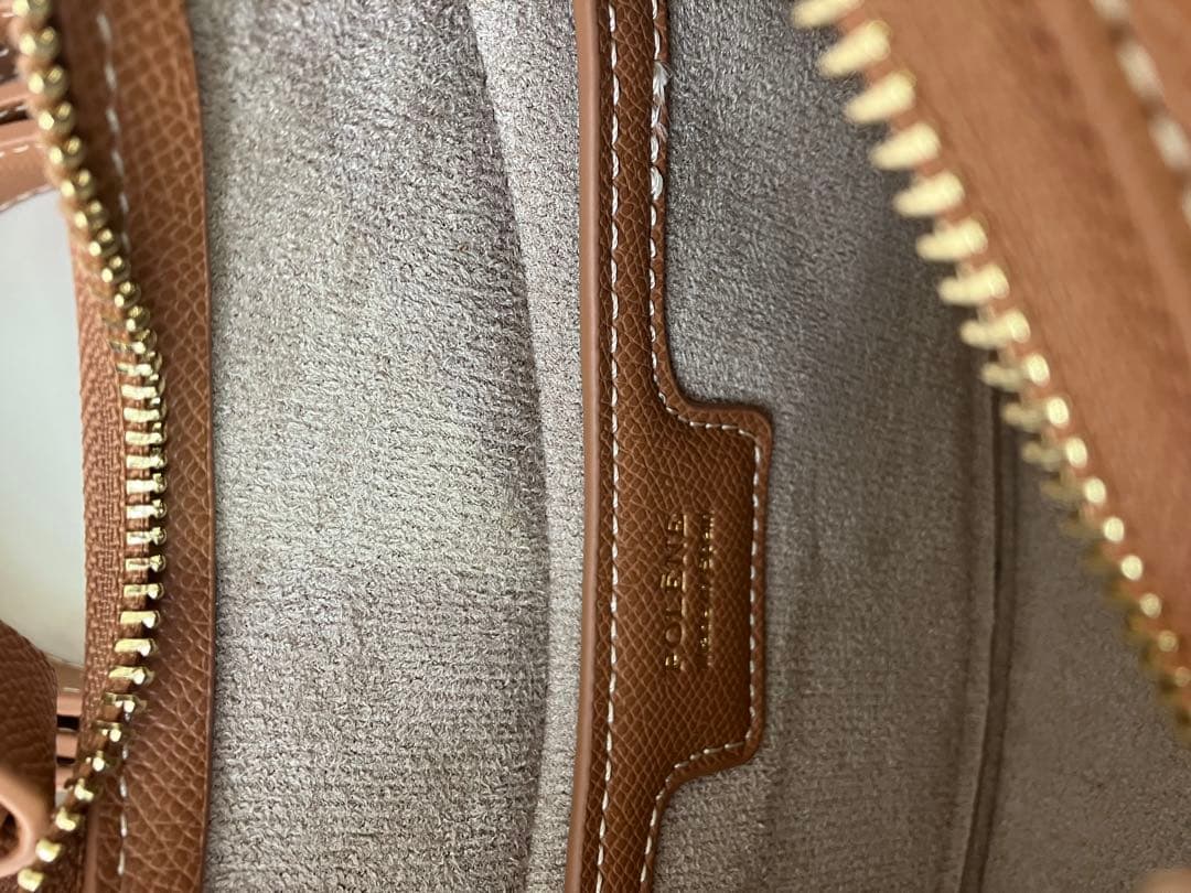 POLÈNE ブラウン レザー ショルダーバッグ