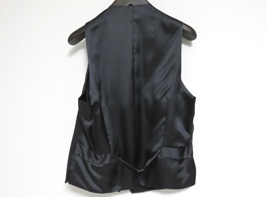 ハンガー付属 新品 LARDINI ウール ジレ 44 チャコールグレー