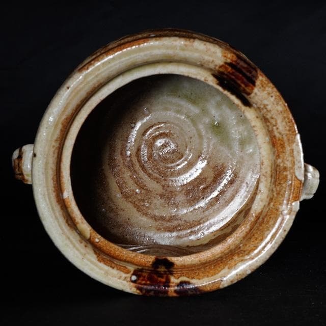 加藤光右衛門 美濃伊賀水指 堀内宗完御書付 共箱 茶道具