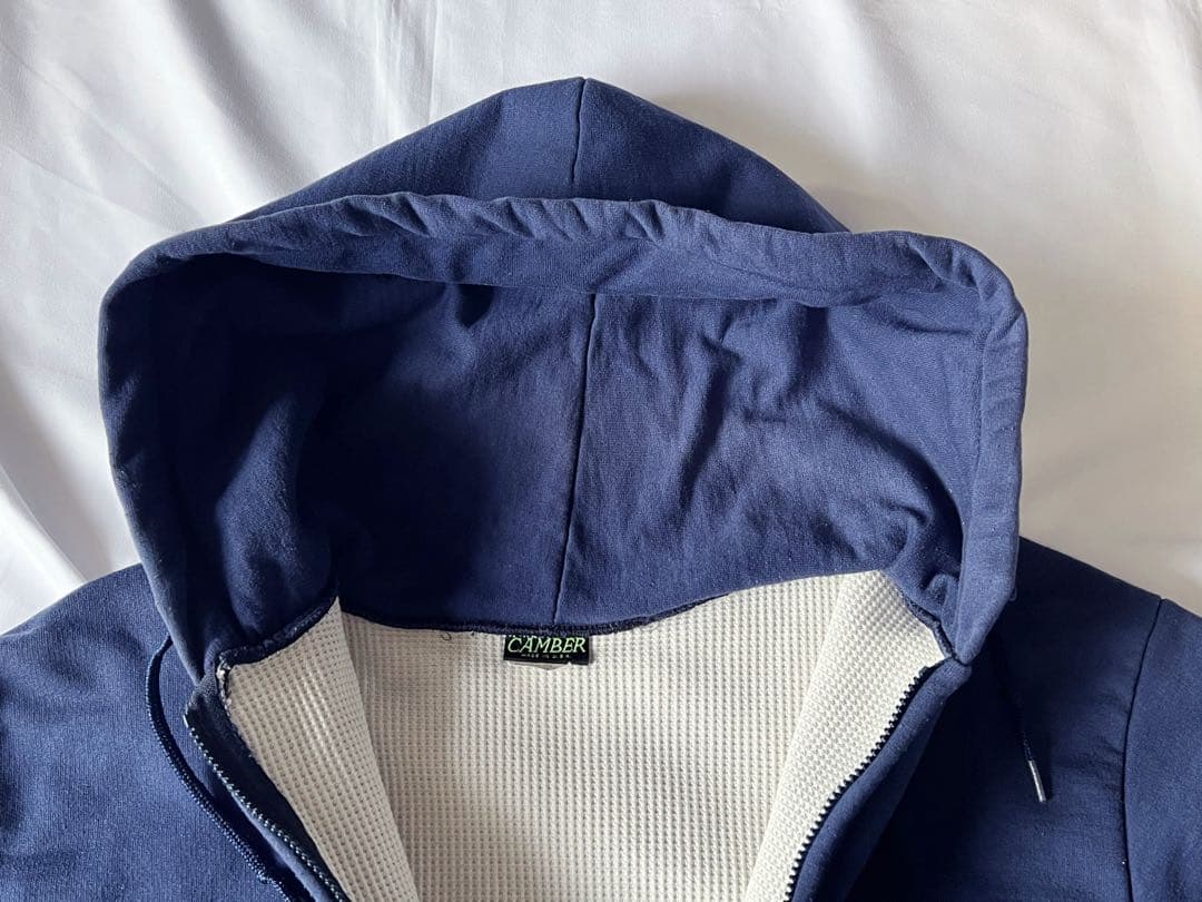 【美品】90s CAMBER ヘビーウェイト サーマル ジップパーカー USA製