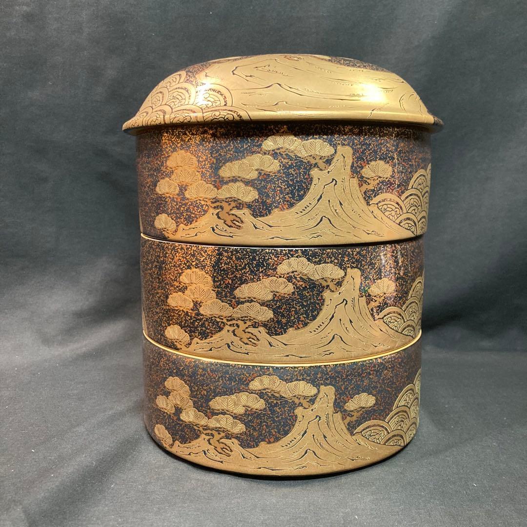 【新品未使用】有田焼 幸楽窯 金彩 三段重